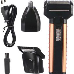 PPEL 3In1 Rechargeable Hair Shaver Low Noise Clipper Nose & Ear Hair Trimmer For Men Grooming Kit 60 min Runtime 1 Length Settings-image-12