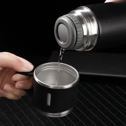 rapid Vacuum Insulated Flask Set 3-Cups set for Hot & Cold Drink Set [Upto 12-Hours] 500 ml Flask image 5