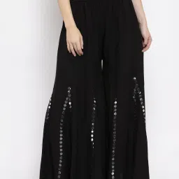 Women Relaxed Khaki Cotton Silk Trousers-image-43