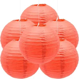 Paper Hanging Lantern Rice Paper Ball Lamp Decoration for Party OP204 Red Paper Hanging Lantern-image-67