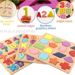 Wooden ABCD Alphabet Number Shape Explorative Puzzles-image-71