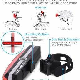 leosportz Cycle Light Tail Light for Cycle - 5 Mode Cycle Back Lights Rechargeable with USB LED Rear Break Light image 4