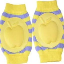 Baby Knee Pads for Crawling, Elbow Safety Protector, Stretchable Anti-Slip Padded Elastic Soft Cotton Breathable Comfortable Knee Cap for Kids yellow Baby Knee Pads (stripes) Yellow Baby Knee Pads-image-59