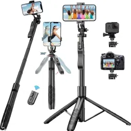 Hold up Upgraded Long Selfie Stick, Balance Handle for Anti Shake Shooting, 6 Section Telescopic Pole Upto 61 inch for Wide Angle Photo Shooting, Selfie Stick with Tripod Stand for Gopro & Camera Bluetooth Selfie Stick-image-18