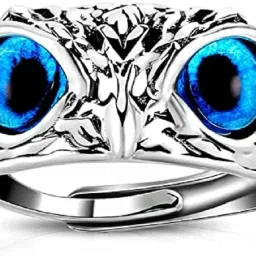 Ring For Men/Women Owl Eye Ring For Boys Adjustable Stainless Silver Ring Alloy, Stainless Steel, Steel, Silver Ring-image-37