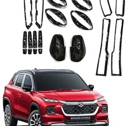 starx Black Chrome Accessories Combo Kit for Maruti Grand Vitara (2022 - Present)-015 Chrome Maruti Grand Vitara Rear Garnish-picture-14
