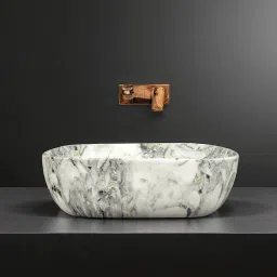 Premium Designer Ceramic Wash basin (M-41) with Waste pipe & Coupling (18x13x5)(M41) Glossy Table Top Basin-image-12