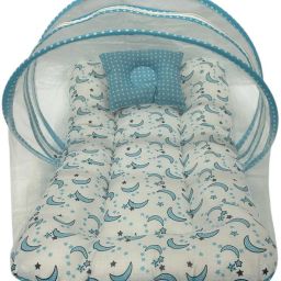 Nylon Kids Washable For New Born, Baby Bed Mattress,Mosquito Net With Zip Closure & Neck Pillow Mosquito Net-13