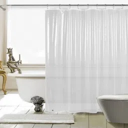 214 cm (7 ft) PVC Shower Curtain Single Curtain-image-14