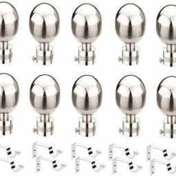 Silver Rod Rail Bracket, Curtain Rods, Curtain Knobs, Curtain Hooks, Curtain Rings Metal-image-23