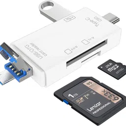 DIGICLIMBER 6 in 1 with OTG, SD Card Reader, USB Type C, USB 3.0 & Micro USB for Memory Card Card Reader-6