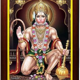 Hanuman ji Bajrangbali Large Photo Frame Digital Reprint 10 inch x 8 inch Painting-22