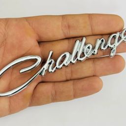 Challenger Chrome Logo Metal Sticker (15cmx3cm) Car Emblem Auto Racing Spring Leaf-image-40