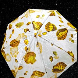 Unisex Umbrella Shell Printed Yellow and White Colour 2 Fold S/P Regular use Umbrella-image-40