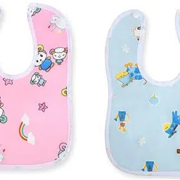 Pack fof 2 Cotton Baby Bibs with Wide Snap, Adjustable Neck Strap-picture-18
