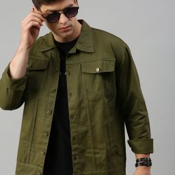 Men Solid Denim Jacket-image-57