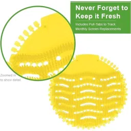 kr store Urinal Screen Mat Lemon - 10 Pcs Set (Exciting New Fragrances Which Last for 30 Days) Screen Mat Lemon Standard Commode Urinal image 3