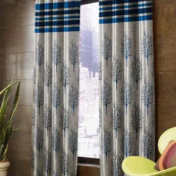 kraftiq homes 214 cm (7 ft) Jacquard Room Darkening Door Curtain (Pack Of 2)-picture-3