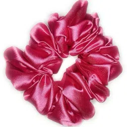 Bright Pink Satin Scrunchies Rubber Band-picture-38