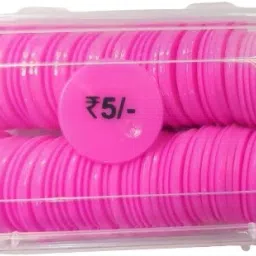 PLASTIC ROUND 5 RS TOKEN COIN FOR SHOP, RESTAURANTS CANTEEN, MILK-DAIRY TOTAL100 Coin Bank-image-47