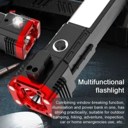 luxurium decor Rechargeable Hammer Torch with LED Flashlight and Emergency Glass Breaker Torch image 3