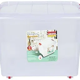 Multipurpose Plastic Container with Wheels 25 LTR (Transparent) Storage Box-6
