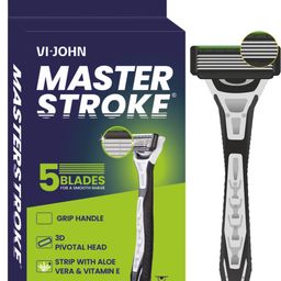 vi-john Master Stroke Ultra Pro 5 Blade Shaving Razor for men (1 Handle + 2 Cartridges), Men-picture-0