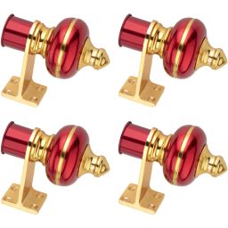 Red, Gold Curtain Knobs, Rod Rail Bracket Metal-image-73