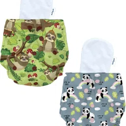 Baby Ultrahygiene Cloth Diaper With Insert Reusable,Panda + Sloth-20