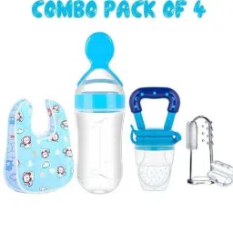 Combo of-4 baby spoon feeder,fruit feeder,finger toothbrush and baby bib Teether and Feeder-image-36