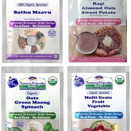 USDA Certified Stage3 Porridge Mixes Trial Packs - Ragi, MultiGrain, Oats, Sathu Maavu | Organic Baby Food for 8 Months Old Baby |4 Packs, 50g Each Cereal-image-9