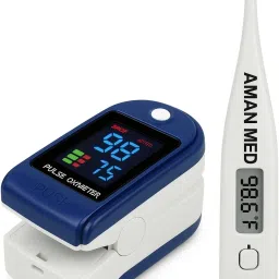 Aman Med PULSE OXIMETER WITH DIGITAL THERMOMETER HEALTH CARE APPLIANCE COMBO Pulse Oximeter-48
