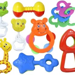 Colorful Attractive Plastic Non Toxic, Shake & Grab Rattle and Soothing Teether Rattle-image-25