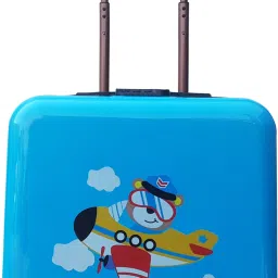 Small Cabin Suitcase (45 cm) 4 Wheels - 18 Inch Kids cartoon printed suitcase Luggage Carry on Bag Hard Shell Travel Luggage Bag Trolley Rolling Luggage for Toddlers Children - Blue-image-60