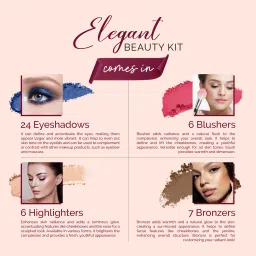 colors queen Elegant All in 1 Long Lasting & Highly Pigmented Makeup Book Palette image 2