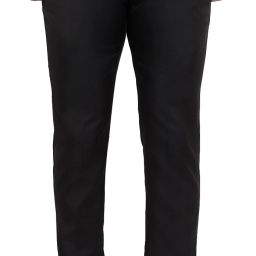 Men Slim Fit Black Cotton Blend Trousers-picture-18