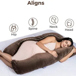 ultra soft u shape pillow Microfibre, Polyester Fibre Solid Pregnancy Pillow Pack of 1-image-95