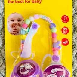 ilicone Pacifier with Cartoon Design & Safety Holder Chain Soother-11