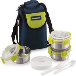 Detachable Clip Lock, Leak Proof Containers & Bag, Stainless Steel, 4 Containers Lunch Box-image-35