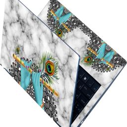 Flipkart SmartBuy Full Body Laptop Skin Sticker - Golden Flute in Krishnas Hand Blue_Uv Self Adhesive Vinyl Laptop Decal 15.6-picture-5