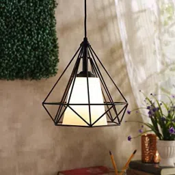 GAU-DIAMOND WHITE GLASS HANGING Pendant Light/Hanging Light/Ceiling Light for Restaurant,Bedroom,Living Room and Home Decor Pendants Ceiling Lamp-12