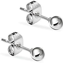 925 Silver Ear Stud for Girls & Women | 2MM | Lightweight & Comfortable Sterling Silver Stud Earring-image-76
