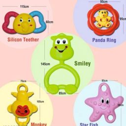 innovate hub Toddlers buddy colourful Rattle combo set of 5 toys for new-born baby Rattle image 4