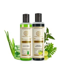 Khadi Natural Aloevera + Amla & Bhringraj Hair Shampoo Combo - 420ml-24