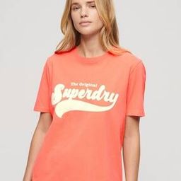 Women Retro Flock Print Relaxed Fit Crew-Neck T Shirt-image-70