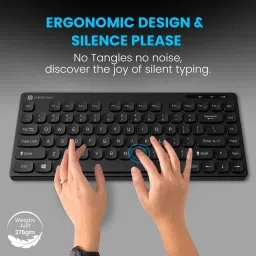 Portronics Bubble, POR1677 2.4 GHz & Bluetooth 5.0 Connectivity, Noiseless Experience Bluetooth, Wireless Handheld Multi-device Keyboard Compatible with Desktop, Laptop, Tablet, iPad, Mac Compact Size for iOS iPad Air, Pro, Mini, Android,Windows Tablets PC Smartphone image 4