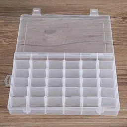 36 Grids Clear Plastic Storage Box with Adjustable Dividers Organizer Pills Drugs Earrings Bead Jewelry Small Storage Box Case.(Pack of 1 ) 36 Grids Clear Plastic Storage Box Vanity Box-image-29