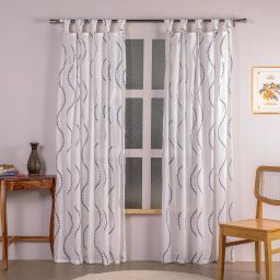 304.8 cm (10 ft) Cotton Transparent Long Door Curtain (Pack Of 2)-image-35