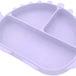 Silicone Dinosaur Dining Plate - 1Pc Food-Grade Silicone Plate for Babies - Silicone-25