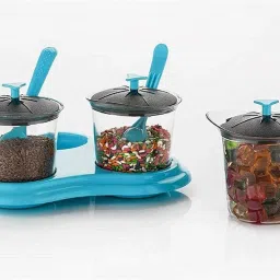aranka Multipurpose Dining Set with 3 Pcs Container Pickle, Dryfruit Storage Jar Container, Spoon Serving Set image 3